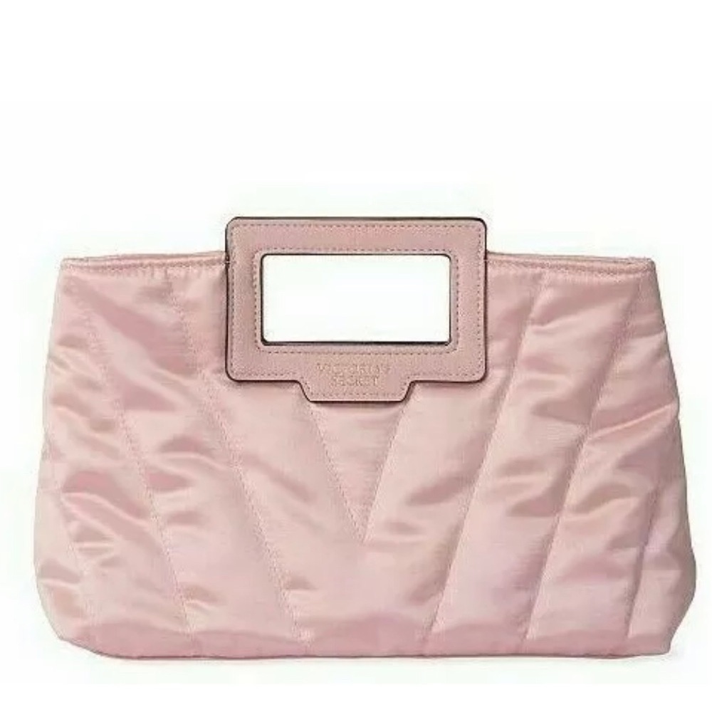 VICTORIA'S SECRET | Chevron Party Satin Clutch Pink Quilt Lightweight